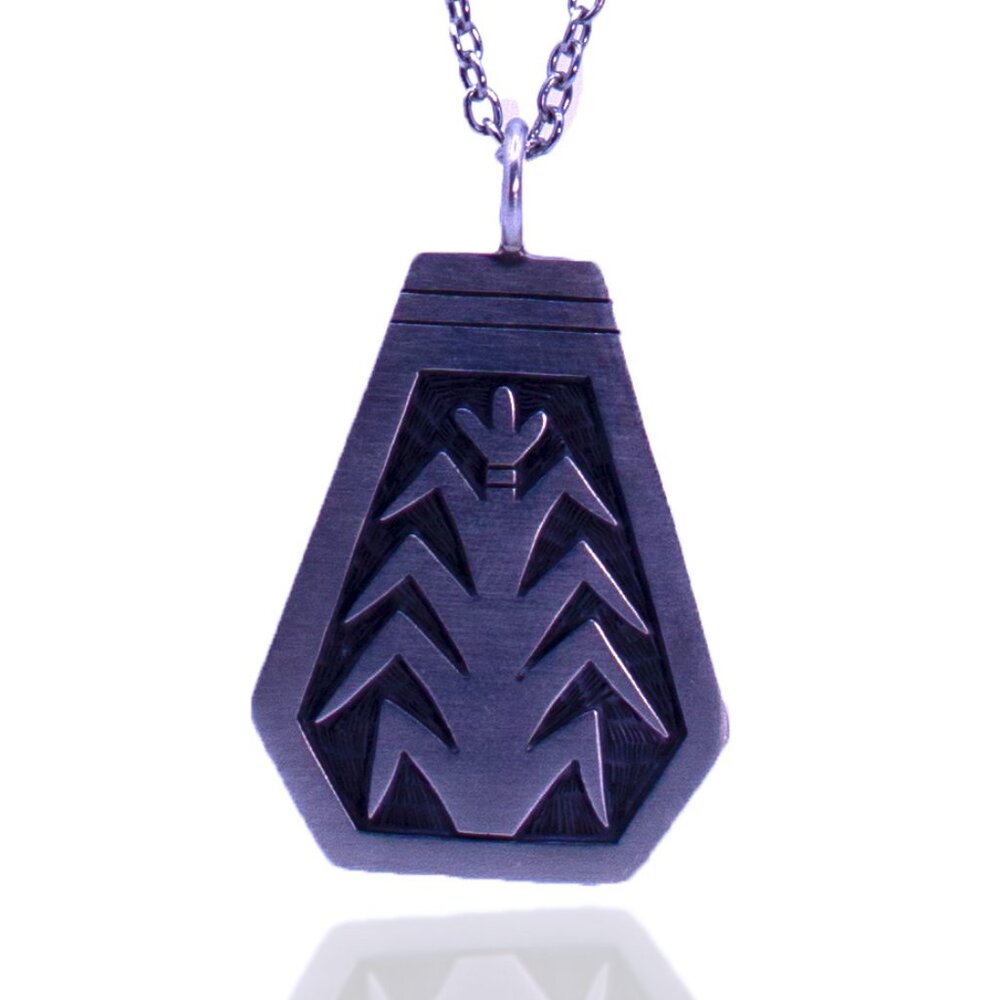 Ryan Kuyvaya or Raymond Kyasyousie Hopi RK Sterling Silver Maize Pendant